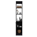 Linen Cabinet Marion, Bathroom, Black Black Particle Board Engineered Wood