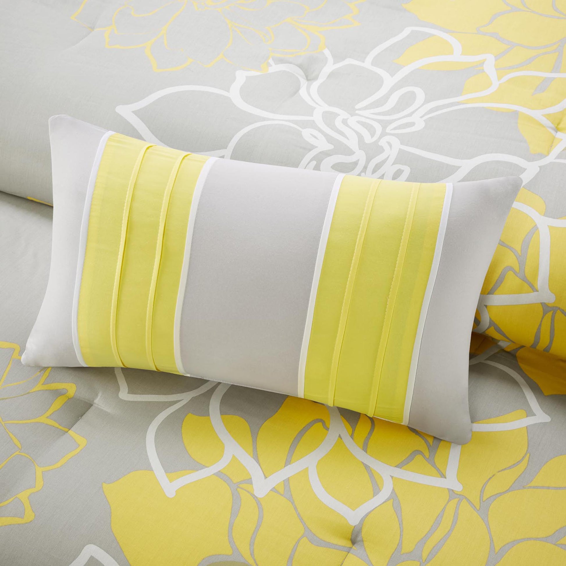 Printed Cotton Sateen Comforter Set Taupe Grey Yellow Cal King California King Yellow Grey Polyester