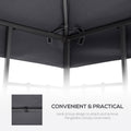 Outsunny 9.8' X 9.8' Gazebo Replacement Canopy, 2 Tier Top Uv Cover For 9.84' X 9.84' Outdoor Gazebo, Dark Gray Top Only Dark Grey Polyester