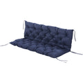 Outsunny Tufted Bench Cushions For Outdoor Furniture, 3 Seater Replacement For Swing Chair, Patio Sofa Couch, Overstuffed, Includes Backrest, Dark Blue Blue Polyester