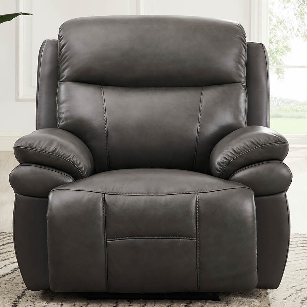 Springdale Power Headrest Zero Gravity Recliner Gray Memory Foam Genuine Leather