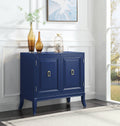 Blue 2 Door Console Cabinet Freestanding 1 2 Shelves Blue Primary Living Space Solid Wood Mdf