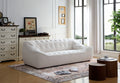 Wks10W White Sofa Withdurable Fabric, Solid Wood Frame, High Density Sponge Filler White Fabric 2 Seat