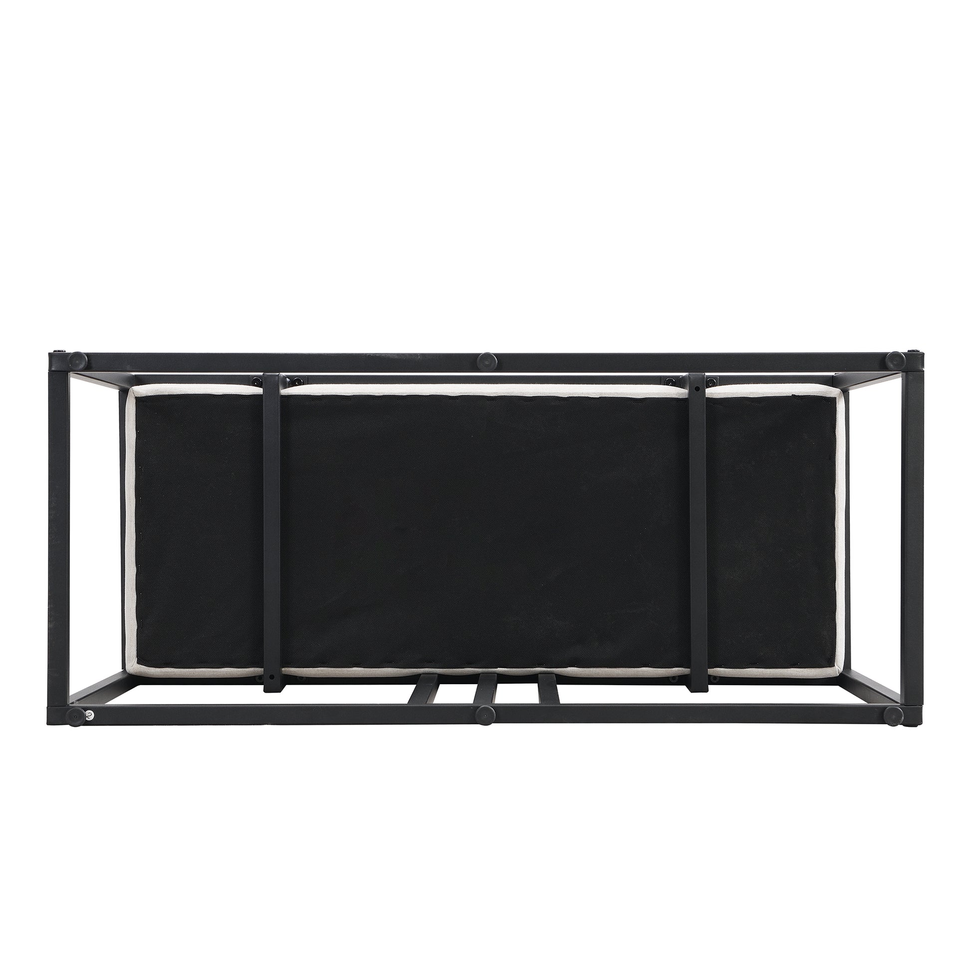 Modern Faux Marble 6 Piece Dining Table Set,60Inch Metal Kitchen Table Set With Upholstered Dining Chairs And Bench, Black Metal Dining Room Bench Seating Rectangular Dining Table With Chair And Bench Metal Wood Black Seats 6 60 Inches Farmhouse Trestle