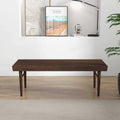 Mia Mid Century Modern Solid Wood Bench Dark Brown Brown Walnut Wood