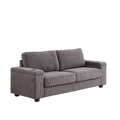 86.5 Inch Sofa Couch Deep Seat Sofa With Two Storage Spaces, T Pyce Charging Portsusb Charging Ports & 2 Cup ,Corduroy 3 Seater Couch, Modern Sofas For Living Room Grey Foam Corduroy 3 Seat