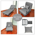 Folding Sofa Chairgrey Blue,Gray Fabric Metal