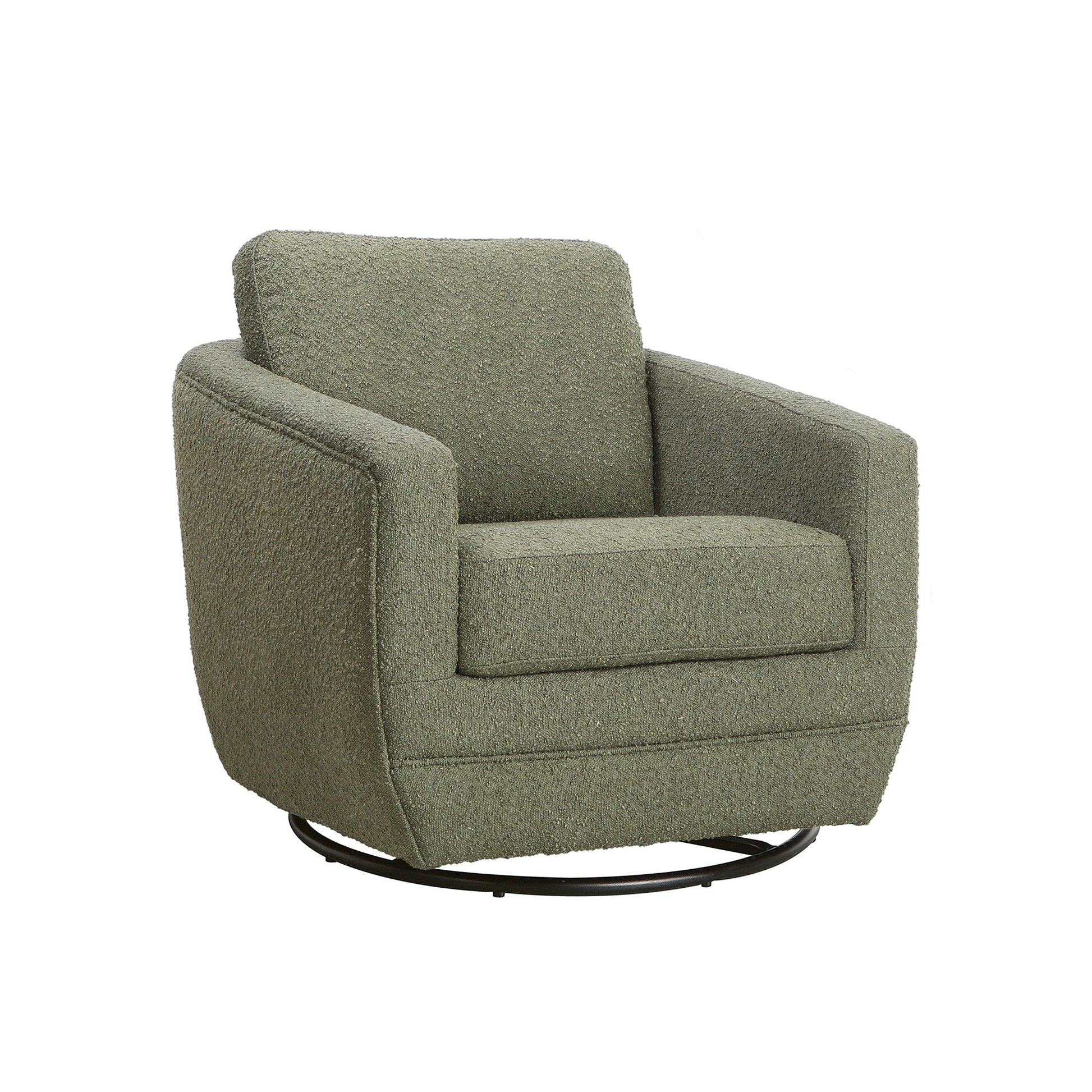 Gogh Swivel Chair In Sage Boucle Sage Fabric