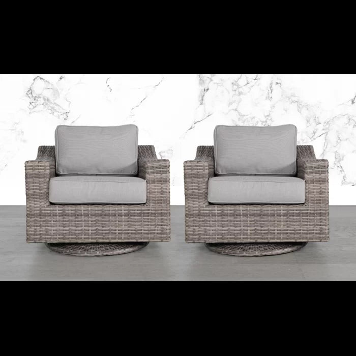 Elegant Fully Assembled Swivel Patio Chair With Luxurious Cushions Perfect For Outdoor Relaxation Grey,Grey Mix Wicker