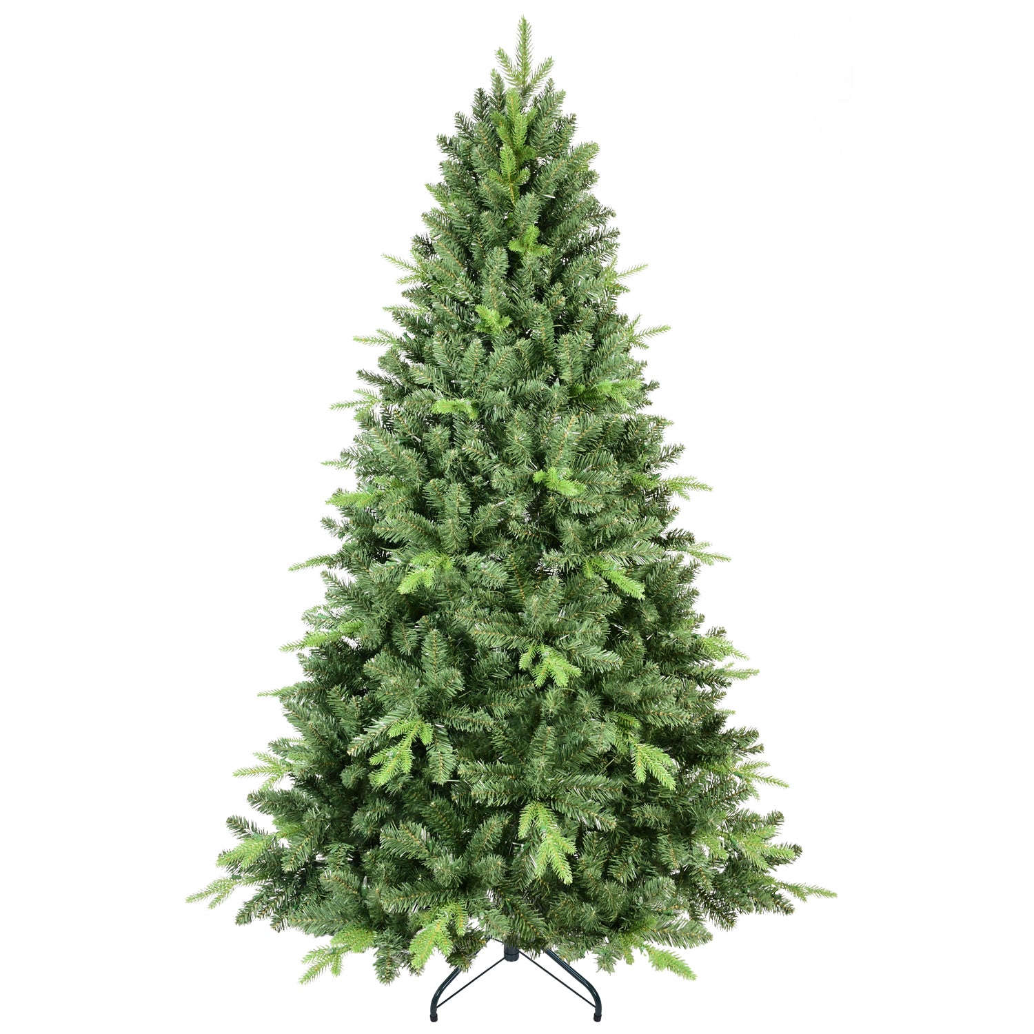 8Ft Artificial Christmas Tree With 2535 Pe&Pvc Mixed Branch Tips, Unlit Hinged Premium Spruce Fake Xmas Trees, Hinged Branch & Foldable Base, Green Green Polyvinyl Chloride