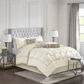 7 Piece Tufted Comforter Set Ivory Full Full Ivory Polyester