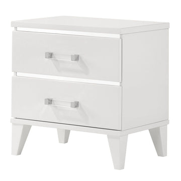 White 2 Drawer Nightstand White White 2 Drawers Bedroom Rectangle Contemporary Rubberwood Drawers White Wood Plastic