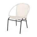 Java Outdoor Wicker Chair Set Of 2 White Iron