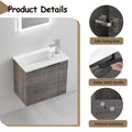 Bathroom Vanity With Sink 22 Inch For Small Bathroom,Floating Bathroom Vanity With Soft Close Door,Small Bathroom Vanity With Sink, 22X13 Kd Packing Plaid Grey Oak 1 Soft Close Doors Bathroom Wall Mounted Modern Plywood Plywood