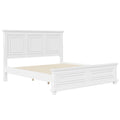 Traditional Town And Country Style Pinewood Vintage King Bed, White King White Pine