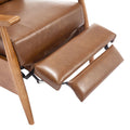 Coolmore Wood Frame Armchair, Modern Accent Chair Lounge Chair For Living Room Light Brown Pu Leather