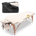 Massage Table Portable Massage Bed Lash Bed With Carrying Case Spa Table Height Adjustable, Salon Bed Face Cradle Bed Cream Faux Leather