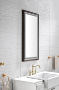 Bathroom Led Mirror Is Multi Functional And Each Function Is Controlled By A Smart Touch Button. Brown Aluminium