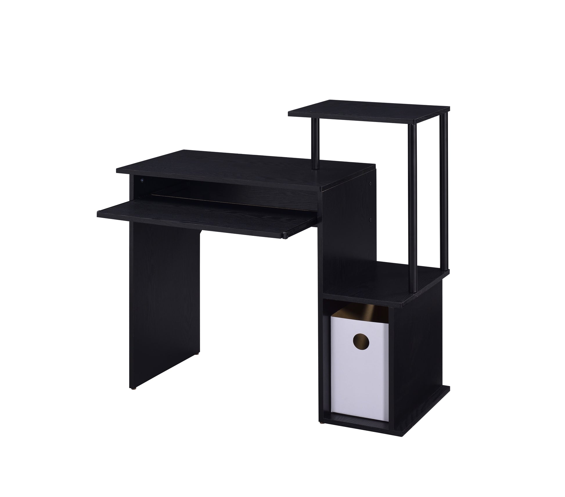 Lyphre Black Finish Computer Desk Black Metal,Synthetic Wood