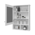 Poston Medicine Cabinet With A Door And Included Mirror, White White 1 5 Up To 17 In 24 To 31 In Mirror Included Bathroom Wall Mounted Minimalist,Modern 5 10 Inches Particle Board Melamine