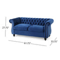 Seat Sofa Navy Blue Velvet