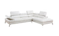 White Sectional Couch 2Pc Set Living Room Faux Leather Right Facing Chaise And Left Facing Sofa Adjustable Armrest Headrest White Faux Leather Primary Living Space Classic,Contemporary,Modern L Shaped Faux Leather,Metal,Solid Wood 5 Seat