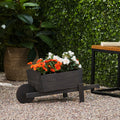 Acacia Wood Planter Dark Grey Acacia Wood