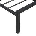 Full Size Metal Platform Bed With Twin Size Trundle,House Shaped Headboard Design, Black Full Black Metal