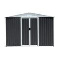 Metal Anti Corrosion Utility Tool House With Lockable Door, Garden Shed 10Ftx8Ft Apex Roof Grey With Windows And Aluminum Alloy Frame Grey Garden & Outdoor Aluminium Alloy,Sheet Metal