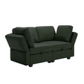 Living Room Sofa Set With 3 Seat Couch And 2 Seat Loveseat, Hidden Storage Under Seat, Soft Back Cushions And Arm Cushionsadjustable Arms And Backs Green Green Polyester 5 Seat