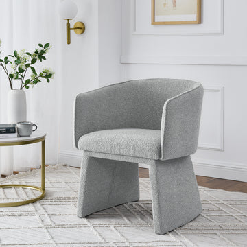 Modern Style Simple And Elegant Chair, Grey Leisure Chair, Suitable For Dining Bedroom Living Room Reception Desk Assembly Required Grey Grey Foam