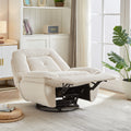 Video 360 Degree Corduroy Swivel Upholstered Manual Recliner Chair,Theater Recliner Sofa,Nursery Glider Rocker For Living Room Beige Corduroy