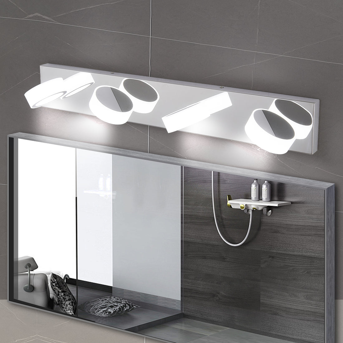 Led Modern Chrome 4 Light Vanity Lights Fixtures Over Mirror Bath Wall Lighting Chrome Acrylic,Stainless Steel