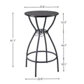 3 Bar Table And Chairs Set For Dining Room Industrial Counter Height Bar Chairs With Metal Back, Fabric Seat Black Dining Room American Design,American Traditional,Antique Metal