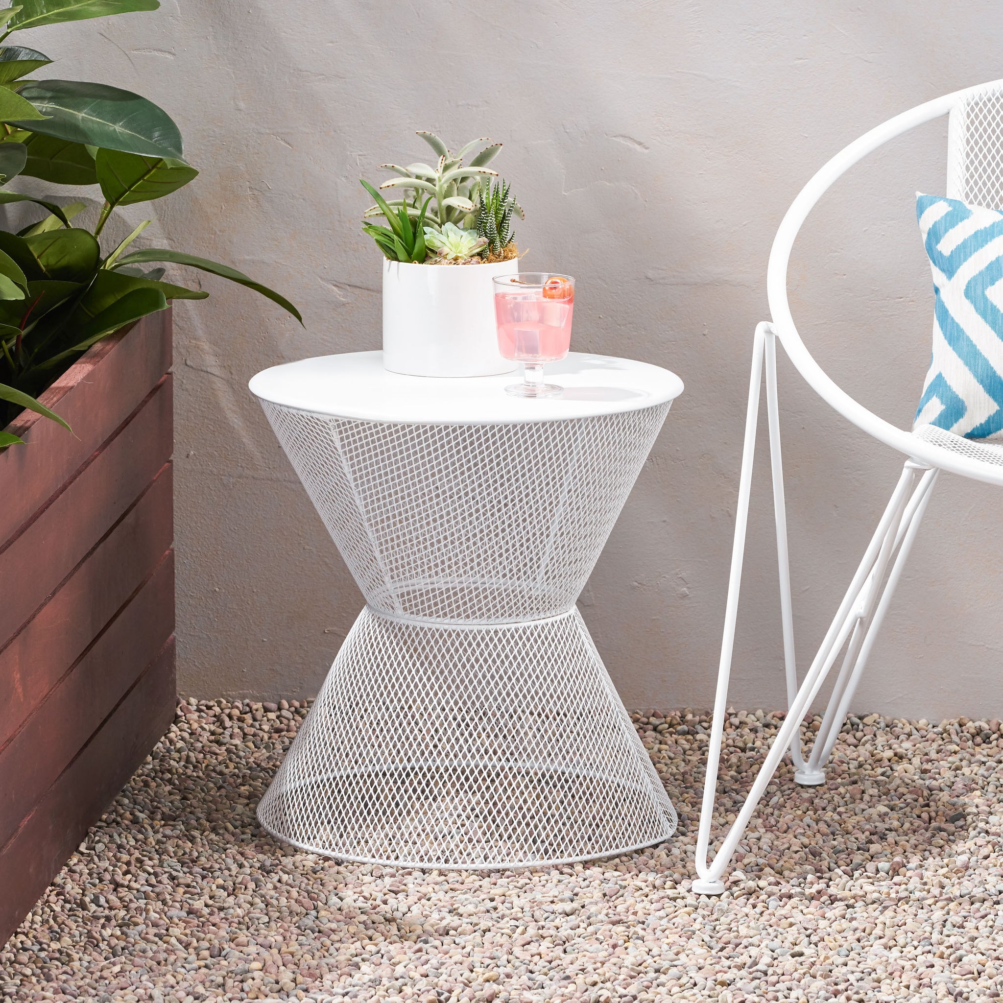 Nevada Side Table Matte White Iron