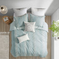 3 Piece Cotton Jacquard Duvet Cover Set King Blue Cotton