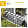 Pawhut Wooden Rabbit Hutch, Outdoor Large Rabbit Cage With Run, Tray, Ramp, Asphalt Roof For 1 3 Rabbits, Guinea Pigs, White White Wood