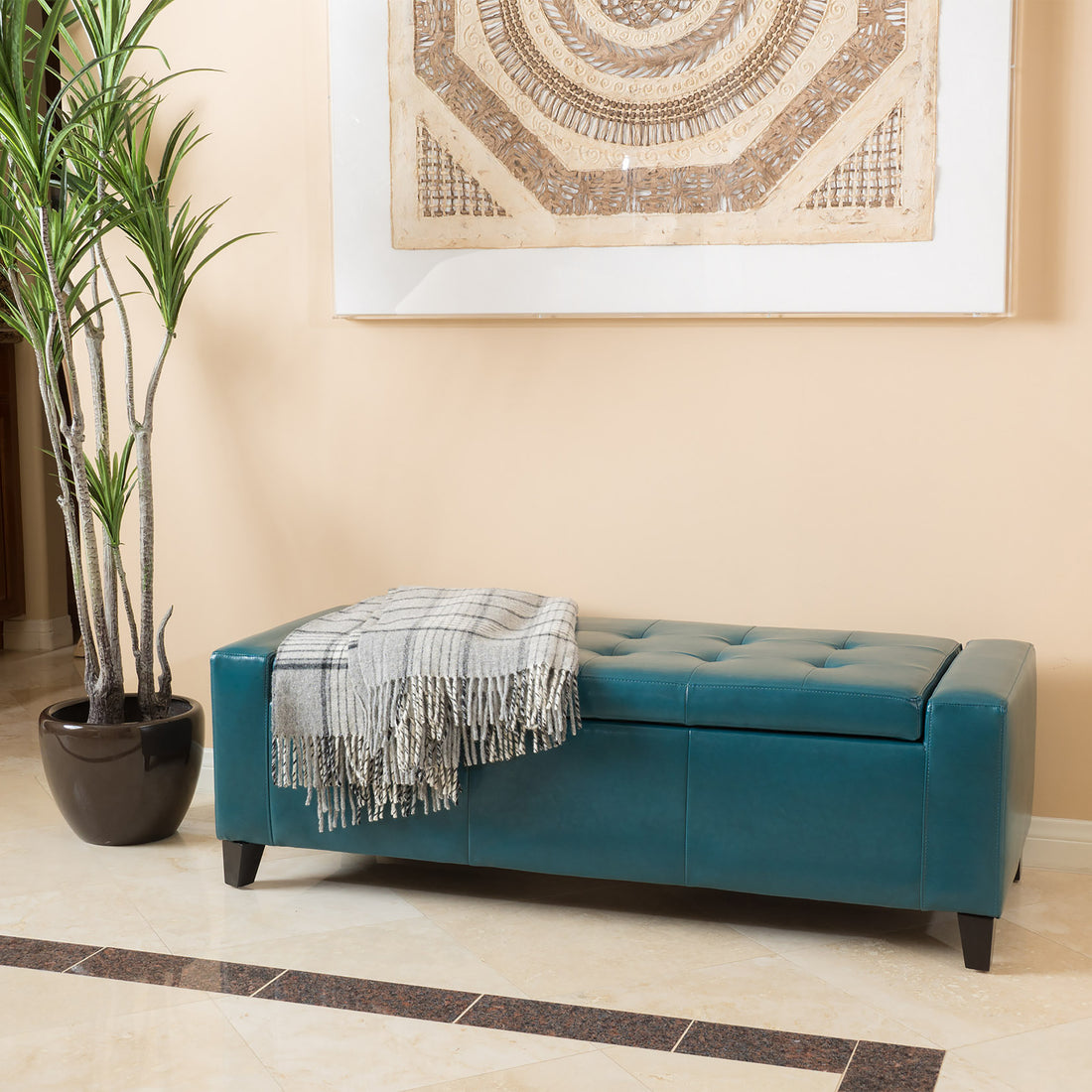 Guernsey Ottoman Teal Pu