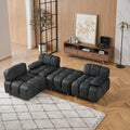 A 90.60 Inch Technology Cloth Black Sofa, Waterproof, Stain And Cat Scratch Resistant, Can Comfortably Sit In The Apartment Bedroom Without Taking Up Space. Black Polyester Blend 4 Seat