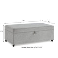 Modern Large Comfort Sofa Ottoman With Storage, Modular Sectional Storage Ottoman With Wheels For Living Room,Lounge Ottoman, Couch Storage Ottoman,Large Storage Ottoman Bench Gray Gray Primary Living Space American Design,Contemporary,Luxury,Mid Century