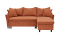 This 80 Inch Orange Corduroy L Shaped Sofa Comes With Two Small Throw Pillows That Can Be Converted Into A Sofa Bed For Storage Orange Corduroy 3 Seat