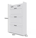 Shoe Storage Cabinet For Entryway, Hidden Shoe Cabinet With 3 Doors 2 Drawers Slim Shoe Cabinet, Freestanding Shoe Organizer Rack For Entryway, Apartment White Freestanding 5 Or More Drawers