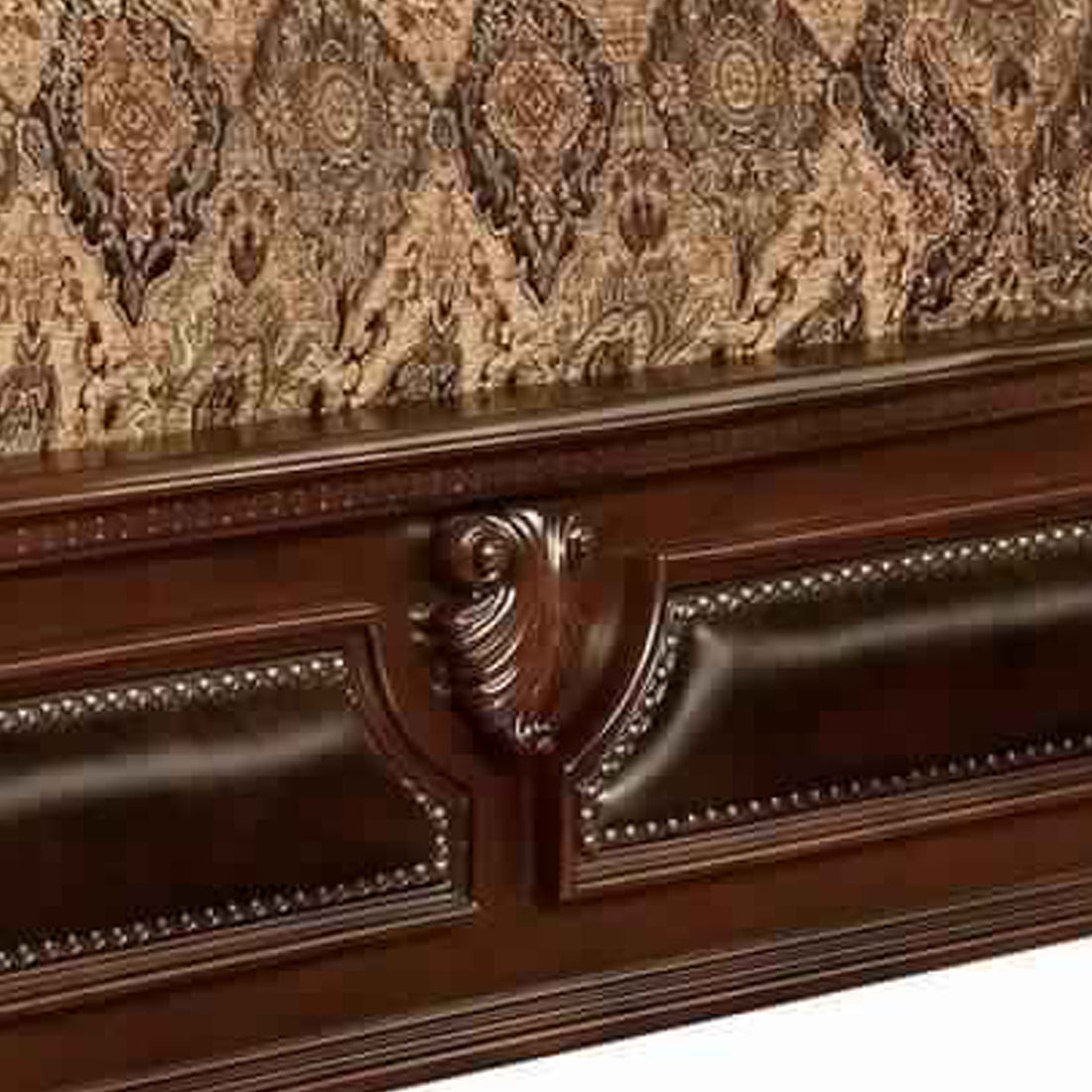 Traditional Eastern King Bed With Soped Headboard And Bun Feet,Brown King Brown Solid Wood