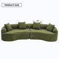 4 Seater Green Sofa With Chenille Fabric, 30D ,60 Hardness Full Sponge,4 Pillow For Living Room, Home Furniture Sleeper Sectional Sofa For Apartment Green Chenille Primary Living Space Medium Firm