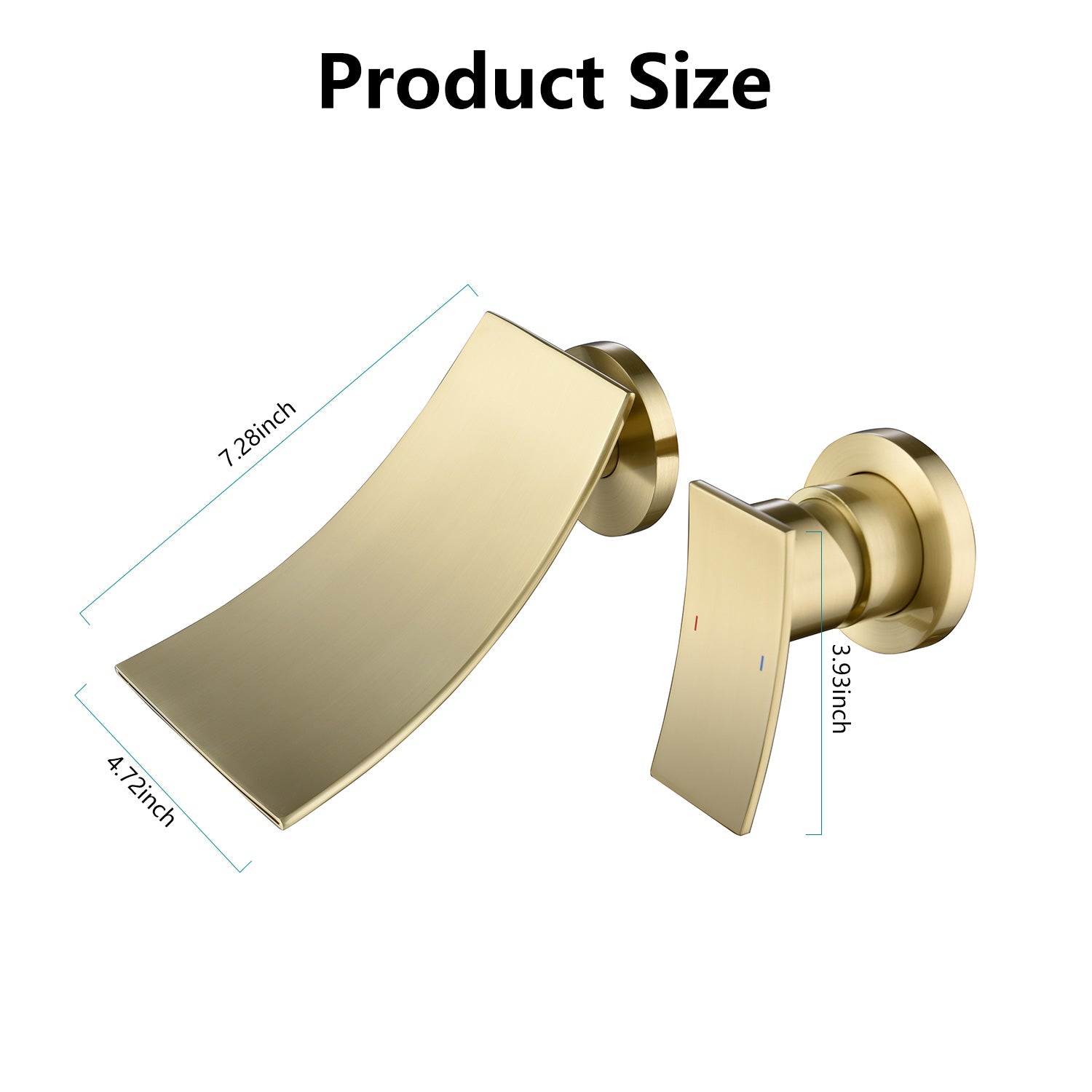 Wall Mount Widespread Bathroom Faucet Gold Bathroom Brass