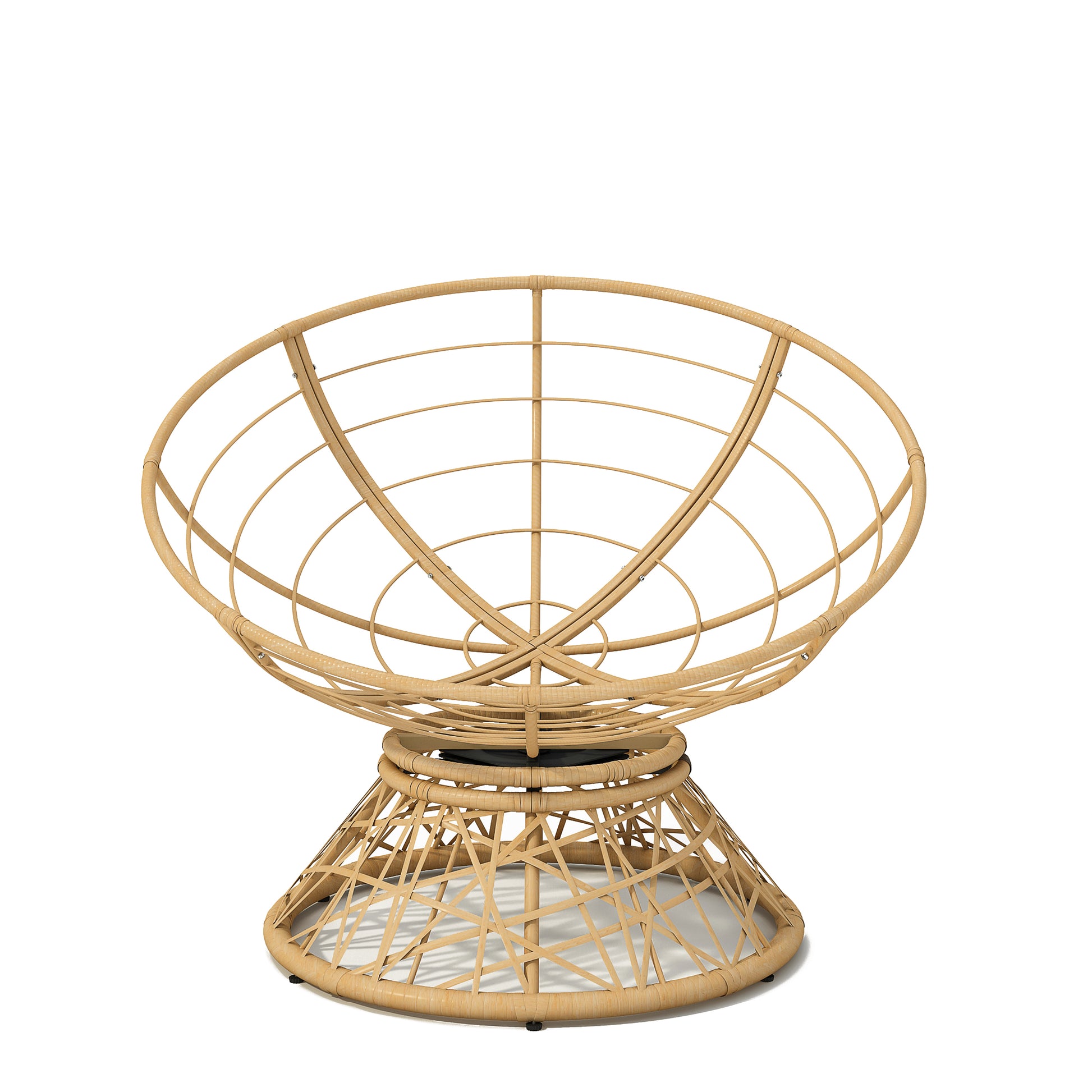 40" Ergonomic Wicker Chair With Cloud Thick Density Fabric Cushion,3 Proof Cover,High Capacity Iron Frame,Fluid 360 Degree Swivel For Reading,Living Room, Bedroom,Lounge,Natural Base,2 Colors