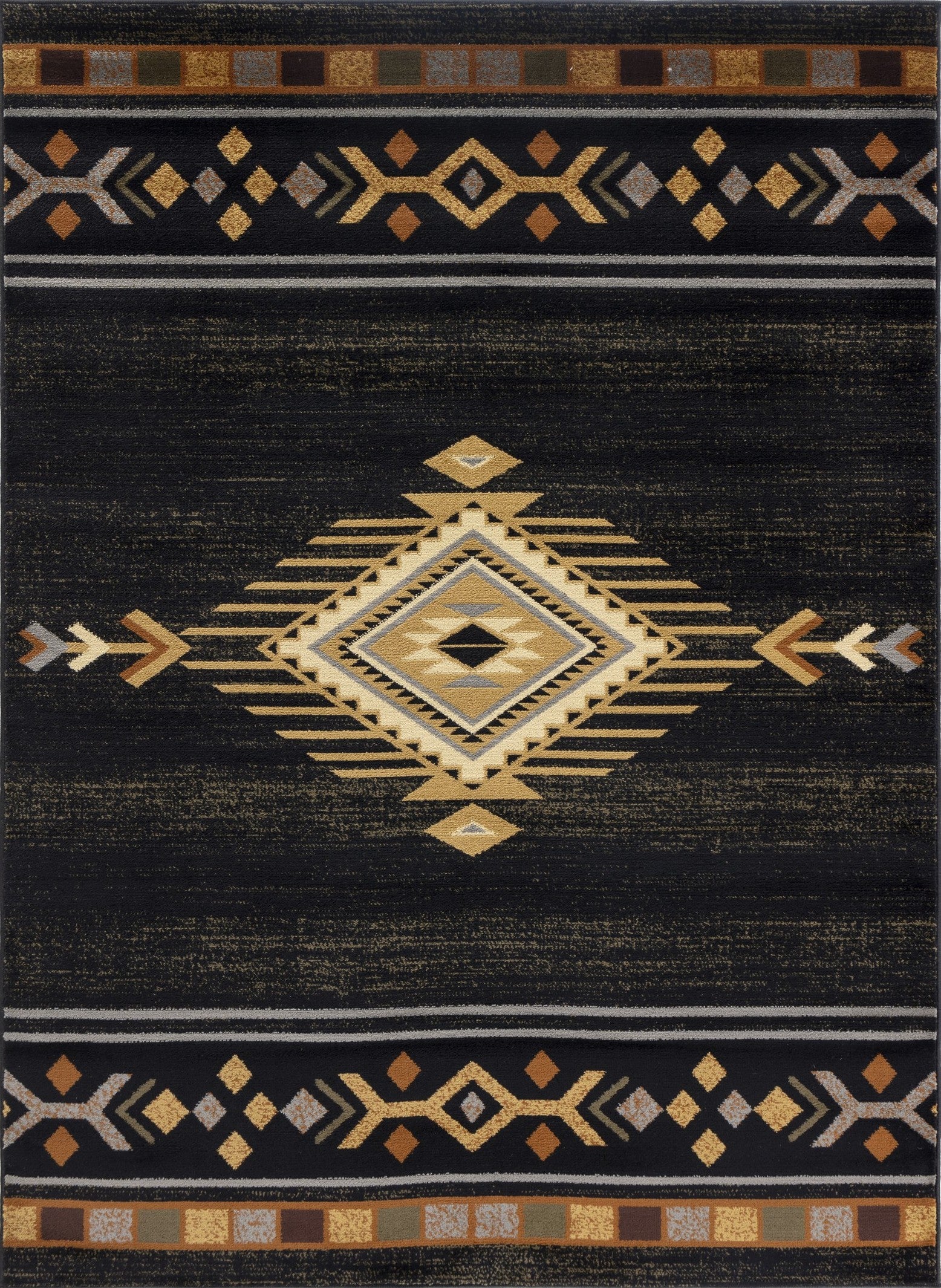 Tribes Gc Yls4001 Black 7 Ft. 10 In. X 10 Ft. 3 In. Southwest Area Rug Black Polypropylene