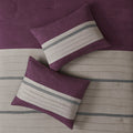7 Pc Pieced Faux Suede Comforter Set Purple Cal King California King Purple Polyester