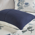 7 Piece Printed Seersucker Comforter Set With Throw Blanket Blue Full Queen Full Blue Microfiber