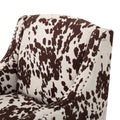 Comfy Accent Chair With Tufted Backrest, Bedroom Single Seat Arm Chair With Wooden Legs, Modern Side Chairs For Living Room Brown White Velvet